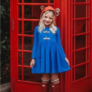 Girls paddington dress with ear hood